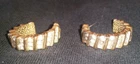 Vintage Faux Gold Earrings with small faux diamonds costume jewelry