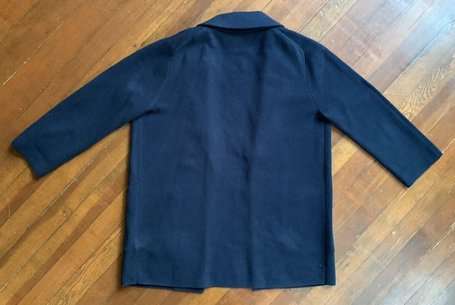 J Crew Sweater Blazer S Merino Wool Cotton Navy Classic Academia Preppy Coastal - Picture 5 of 13