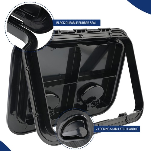 Marine Boat ABS Deck Hatch Access Hatch Window & LID 12-3/8" X 17-1/4" Black - Picture 8 of 16