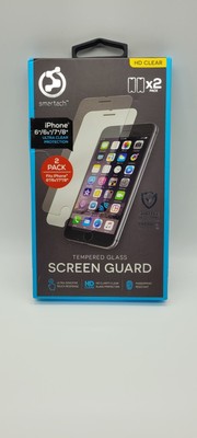SMARTGEAR 2 pack clear iPhone 6/6S/7/8 tempered glass screen guard.