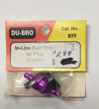 DUBRO In-Line Fuel Filter w/Plug (Purple) #DUB 835