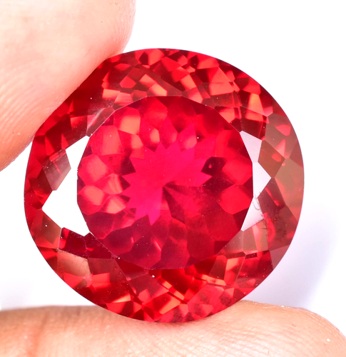 Natural MOZAMBIQUE Blood Red Ruby 39.55 CT Certified Round Cut Loose Gemstone - Picture 4 of 5