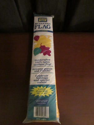 Sculpted Outdoor Flag Fall Leaves 25'' X 40'' NIP