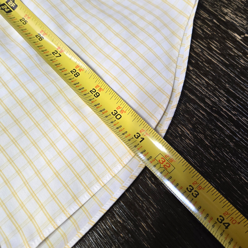 Paul Fredrick Sz Med Mens Yellow Slim Stripe French Cuff Cotton Two-Ply Shirt - Picture 6 of 7