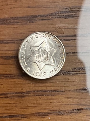 1852 THREE CENT SILVER WOW NEAR BLAST WHITE WITH BLAZING LUSTER CHOICE UNC++!