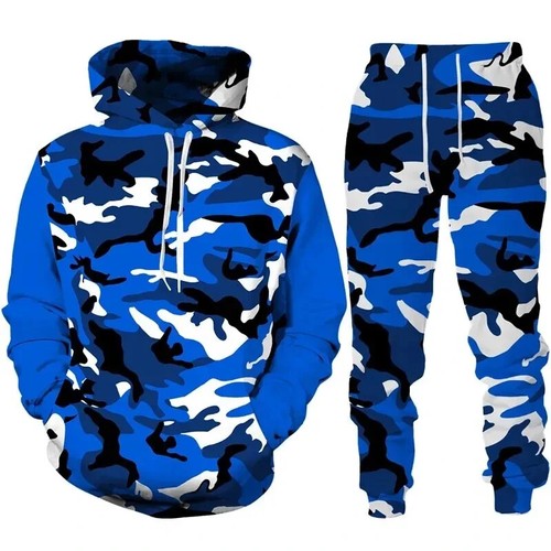 Camouflage Hoodie Pant Suit 3D Printed Casual Men Women Tracksuit Outfits Sets - Picture 14 of 28