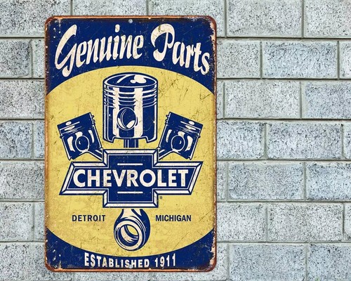 CHEVY CHEVROLET PARTS Sign 1911 Aluminum Metal Garage Man Cave Rustic Retro