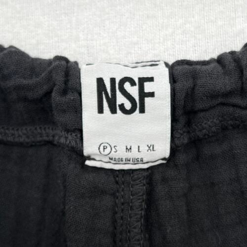 NSF Cotton Gauze Camden Pant Womens XS Dark Gray Drawstring Button Drop Crotch - Picture 11 of 16