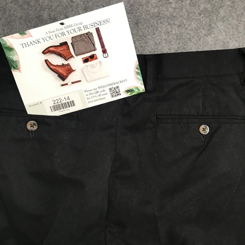 Amazon Essentials Pants Mens Size 34 x 32 Black Flat Front Khaki Classic Career - Picture 10 of 13
