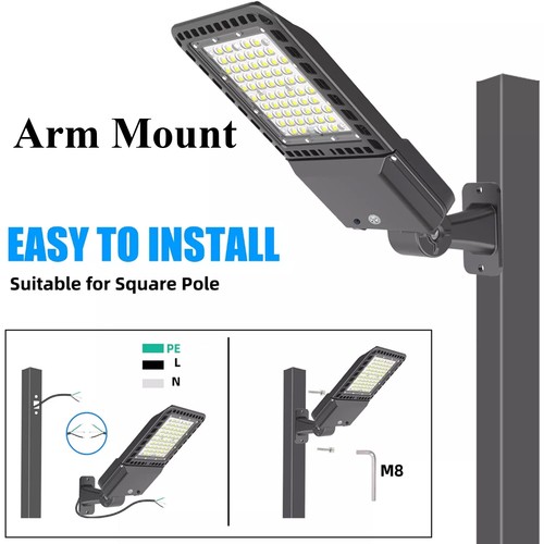 LED Parking Lot Lights 200W 300W - Universal Mount With Dusk to Dawn Photocell - Picture 52 of 66