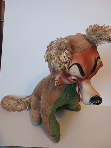 Vintage 1950s Big Bad Wolf Rushton Style Rubber Face Plush Stuffed Animal - Picture 4 of 21