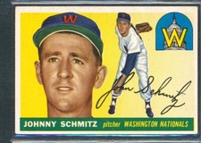 1955 Topps #159 JOHNNY SCHMITZ Washington Senators ~ VG-EX to EX