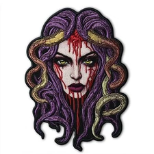 Bleeding Medusa Iron-On Patch Greek Mythology Badge Applique for Clothes Jackets