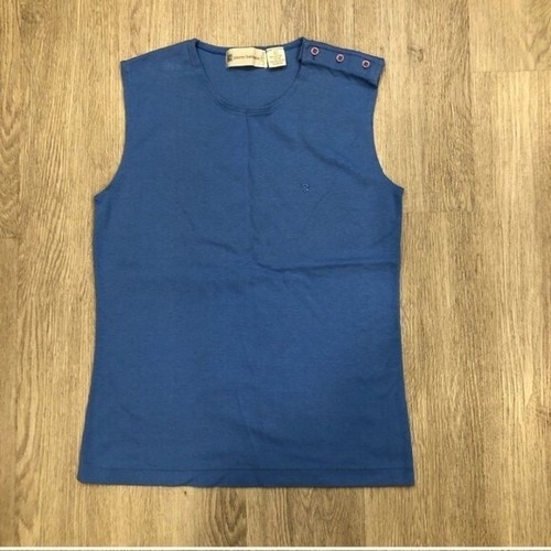 Canotta PIERRE BALMAIN vintage blu cotone guscio L adatta a M - Foto 3 di 10