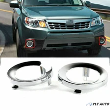 Pair Front Chrome Fog Lights Cover Trim Ring for 2009-2013 Subaru Forester 2.5L