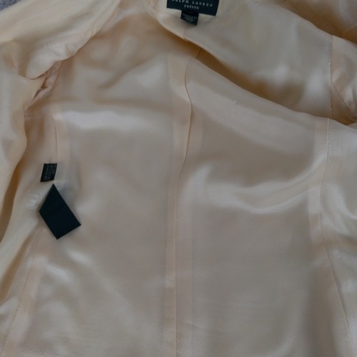 Blazer Lauren Ralph Lauren Seda Lino Mujer 10P Amarillo Oficina Carrera Negocios - Imagen 9 de 10