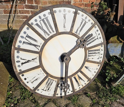 Antike französische große Eisen REVOLVER Uhr Zifferblatt Turm Outdoor mit Uhrwerk