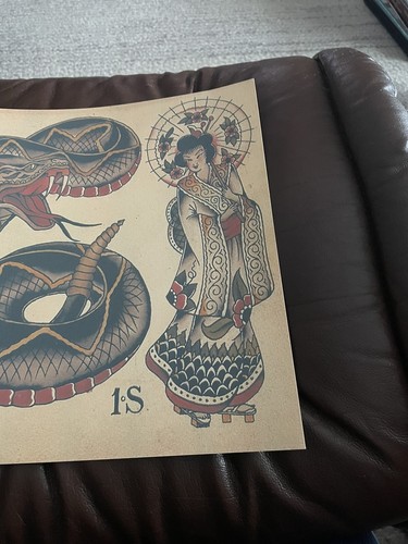 Snake Tattoo flash art sheet (lot #152) 1S Print - Picture 4 of 5