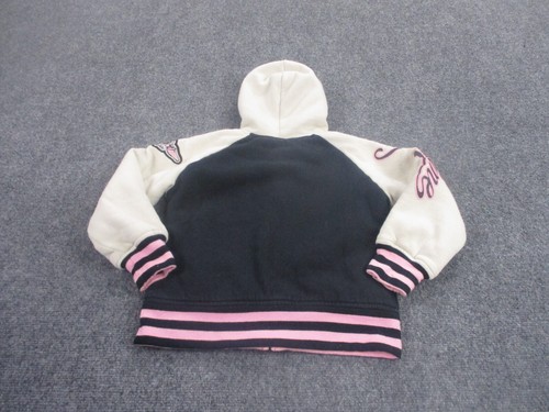 Harley Davidson Jacket Girls 6 Black Pink Fleece Lined Varsity Biker Logo Youth - Picture 10 of 12