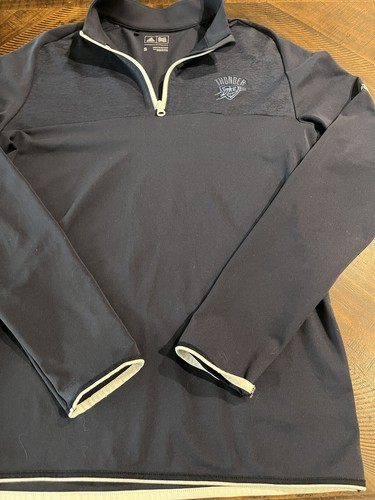 NBA Oklahoma City Thunder Size Small 1/4 Zip adidas Jacket Pullover - Foto 4 di 8