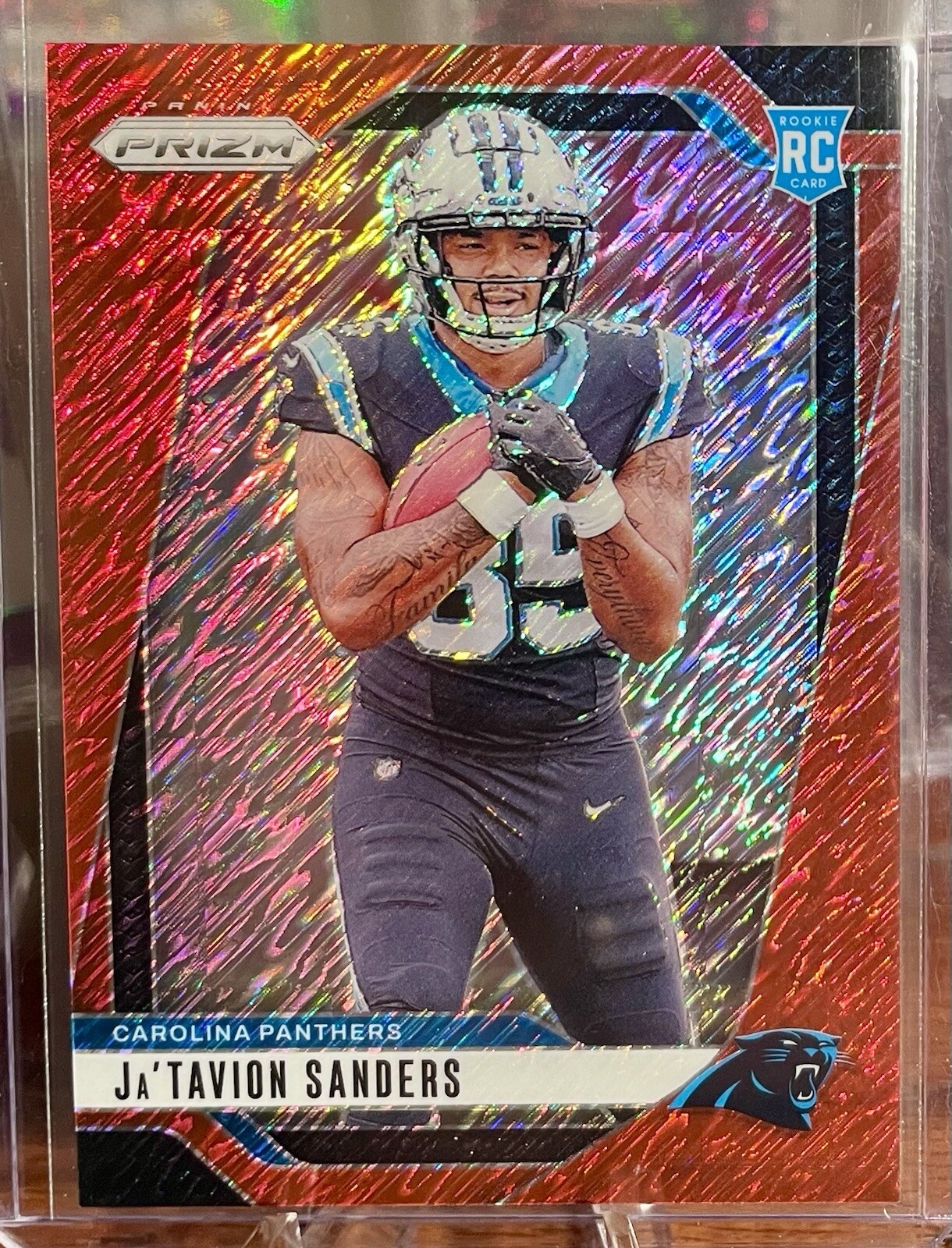 2024 Panini Prizm Ja’Tavion Sanders Rookie FOTL RED SHIMMER RC /35 CAROLINA