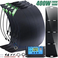400W 200W Mono Flexible Solar Generator Panel Kit Power Station RV Boat Camper