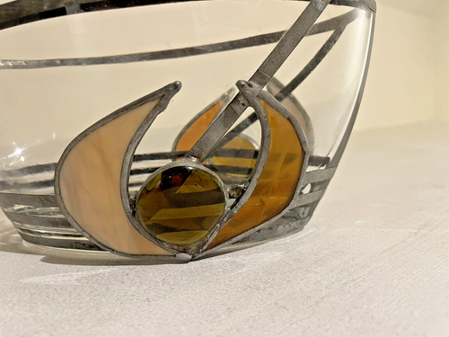 Art Deco Glass Dishes, 4 Piece, Decorative, Display, Vase, dish, tealight holde - Picture 15 of 19