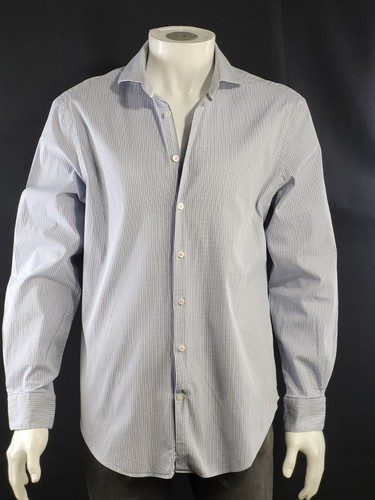 Jaeger Motion Shirt Regular Blue Pattern 17" Collar Smart Casual