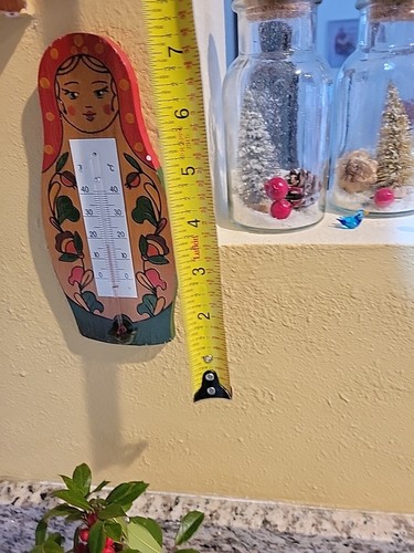 VINTAGE Sowjetzeit MATROSCHKA Puppe Wand Holz Kunst UdSSR Thermometer, - Bild 4 von 4