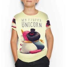 Kids Tshirt My Fluffy Unicorn T-Shirt Fullprint Polyester Material
