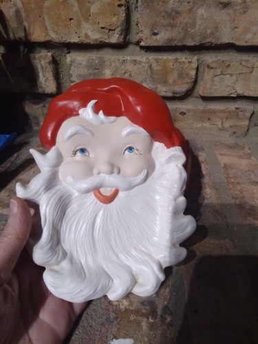 Caja de baratijas de cerámica cabeza de Santa caja de baratijas contenedor de dulces Navidad - Imagen 3 de 9