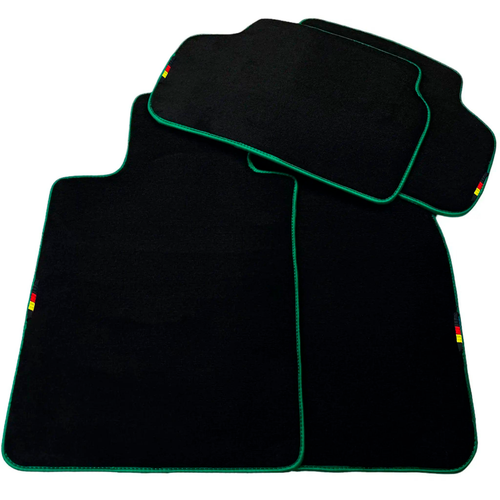 AutoWin Black Floor Mats for BMW 3 Series G21 5-door Wagon 2020-2025 Green Trim - Picture 5 of 13