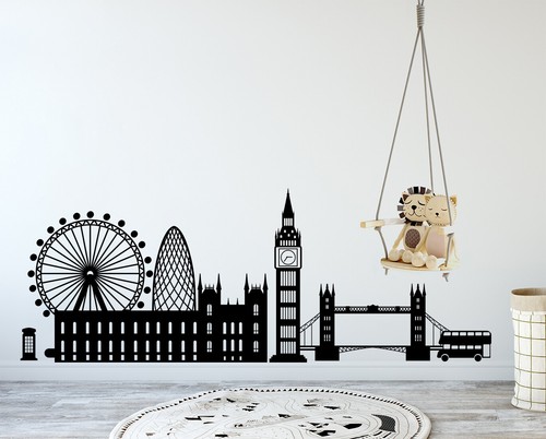London City Landmark Skyline Big Ben Decal Peel & Stick Wall Art Vinyl Decals - Picture 6 of 141