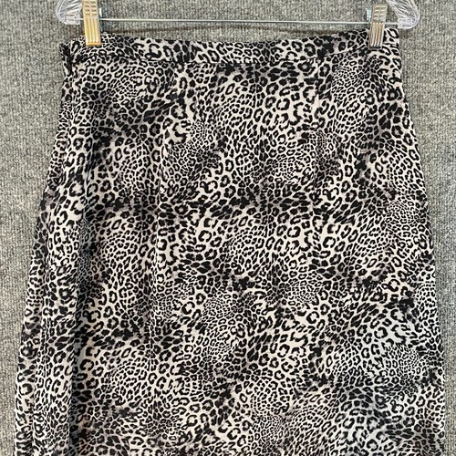 Vince Camuto Skirt Womens 8 Leopard Print Straight Slit Midi Ladies Y2K 90s - Picture 5 of 12