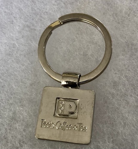 Peets Kaffee & Tee Schlüsselanhänger Schlüsselring silberfarben Restaurant Werbung - Bild 3 von 4