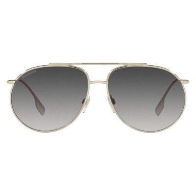 Burberry BE 3138 11098G Light Gold Metal Pilot Sunglasses