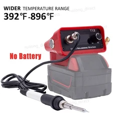 For Milwaukee 18v Battery Portable Soldering Iron Station T12 Tip OLED Digital