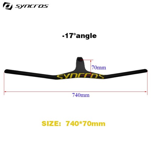 -17 Degree MTB Bicycle Full Carbon Fiber Handlebars Integrated Cockpit Riser Bar - Picture 38 of 46