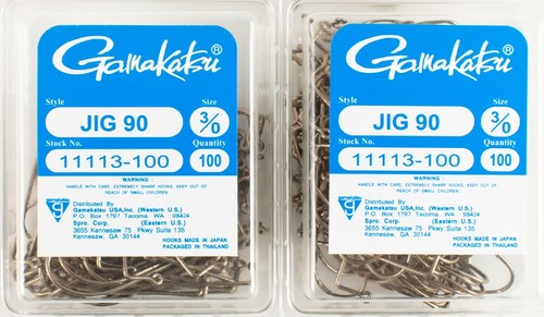 (LOT OF 2) GAMAKATSU 90 DEGREE JIG BRONZE HOOK 3/0 11113-100 D4105