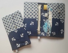 Vögel Kakadu Handmade Wickeltasche Windeltasche Papagei hellgrau