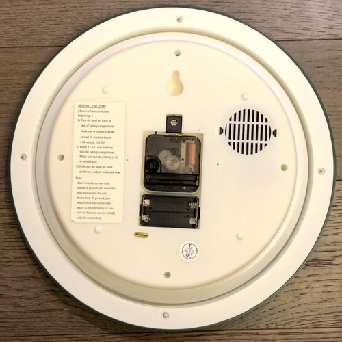 Vintage Singing Bird Clock Mark Feldstein 13 Inch Green Original New In Box - Picture 9 of 12