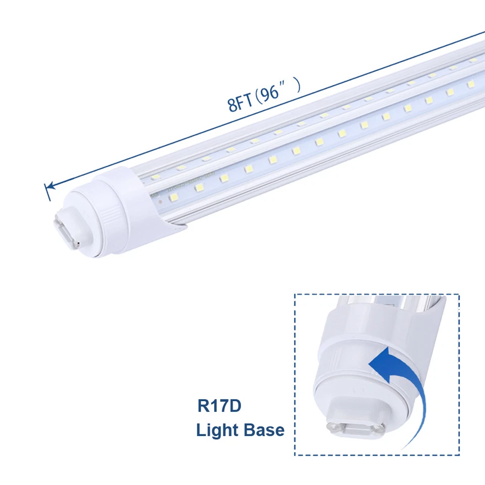 2 Pins 8 Foot T8 LED Bulb Lamp R17d HO Rotatable Base 65W LED Tube Light 8Pack - Image 4 of 4