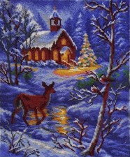 Winter Bead Embroidery Scheme on Canvas DIY Stamped Printed Pattern zpnm-007