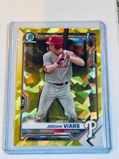 2021 Bowman Chrome Draft Sapphire Yellow Refractors Jordan Viars /99 RC Phillies