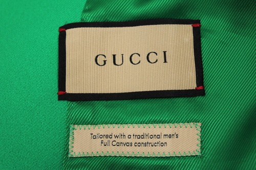 Chaqueta Blazer GUCCI $3,400 Resort 2023 Verde Taladro Doble Pecho 36 - Imagen 8 de 10