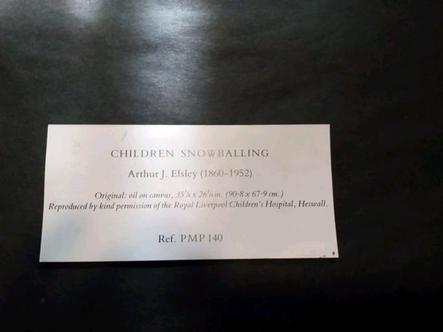 Vintage Framed - Arthur J Elsley Print "CHILDREN SNOWBALLING " - Picture 14 of 17