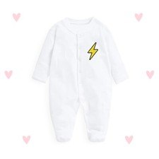Lightning Bolt Baby Sleepsuit Gifts Personalised Cool Newborn Clothing