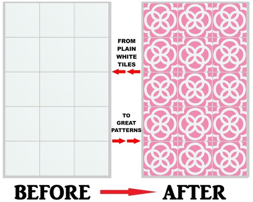 Mosaic Tile Stickers Transfers for 148mm or 150mm or 6" x 6" Inch Tiles (A6) - Picture 5 of 22