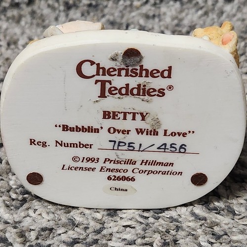 Enesco Cherished Teddies Bubblin Over With Love Betty 1993 - Picture 5 of 5