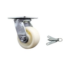 4 Inch SS Nylon Swivel Caster with Delrin Bearing and Swivel Lock SCC